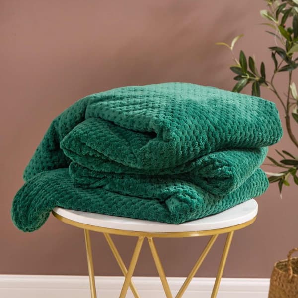Monte microfiber tæppe 200x220 flaske grøn