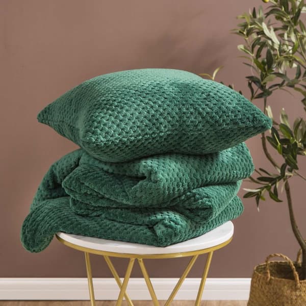 Monte microfiber tæppe 200x220 flaske grøn