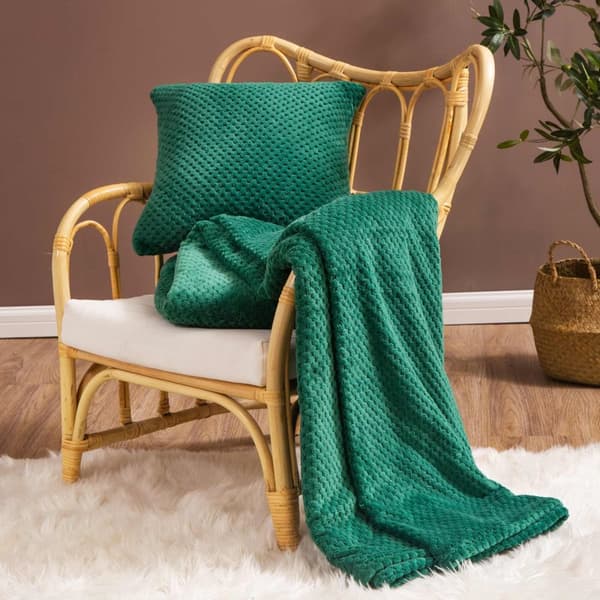 Monte microfiber tæppe 200x220 flaske grøn