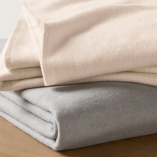 Bomuld-akryl tæppe MONO 150x200 lys beige