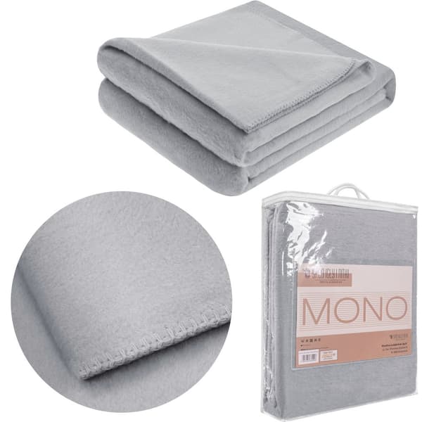 Bomuld-akryl tæppe MONO 150x200 grå