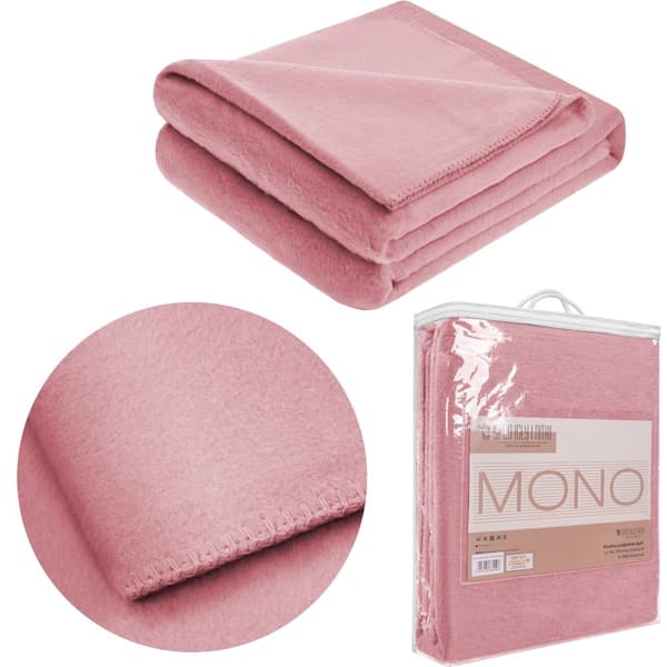 Bomuld-akryl tæppe MONO 150x200 pudderrosa