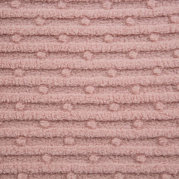 Tæppekast LISA 150x200 Design91 pudderpink jacquardvævning i striber og bobler