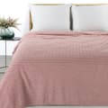 Miniatyrbillede 2 af 8: Tæppekast LISA 150x200 Design91 pudderpink jacquardvævning i striber og bobler