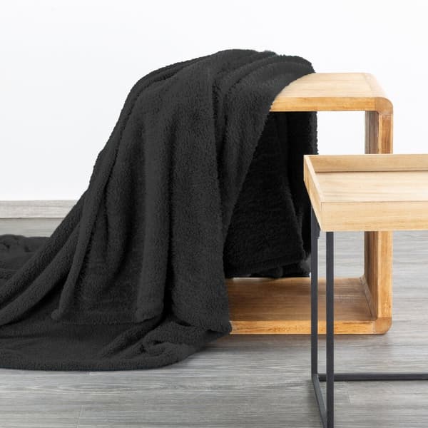 LORI tæppe 170x210 Design91 sort blødt og luftigt