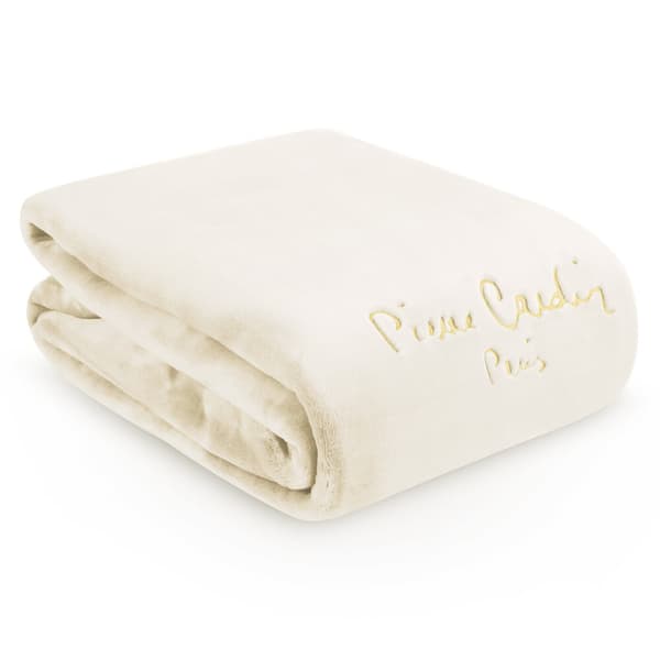 Pierre Cardin CLARA1 Filt 220x240 Pierre Cardin Eurofirany kräm fluffig och varm broderad logotyp