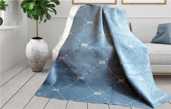Peitto Greno Glamour 150x200 Alkuperäinen sininen valkoinen hienovarainen geometria