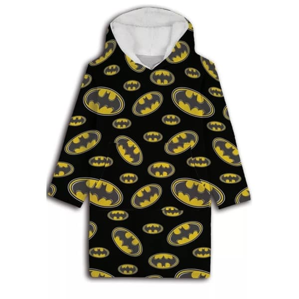 Batman Bärbar Filt med ärmar Poncho Filt hoodie 7-14år