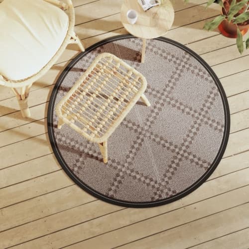 Utomhusmatta ARAKIL brun Ø120 cm PP