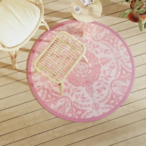 Utomhusmatta ARAKIL rosa Ø120 cm PP