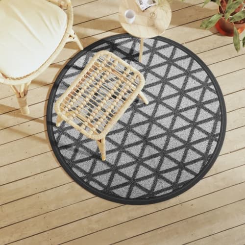 Utomhusmatta ARAKIL svart Ø120 cm PP
