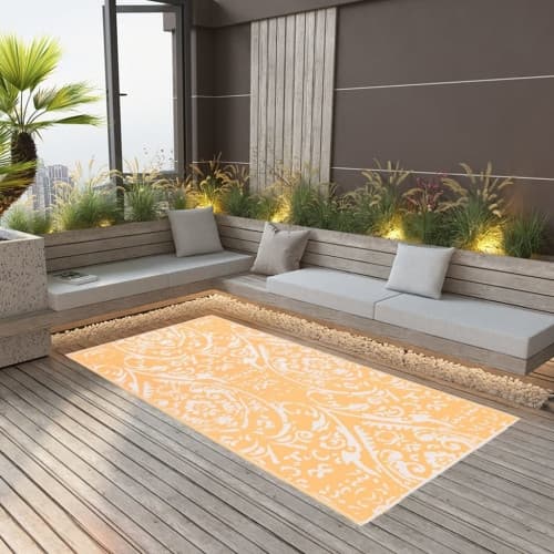 Utomhusmatta ARAKIL orange och vit 120x180 cm PP