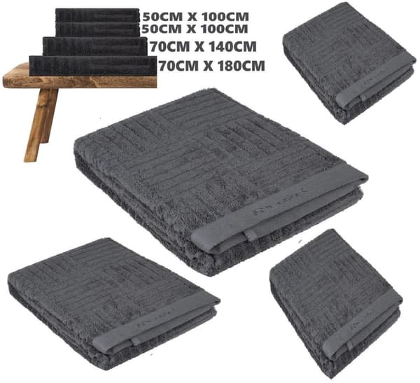 SCHIESSER 4-Pack Handduksset m Hög Uppsugningsförmåga i Antracit