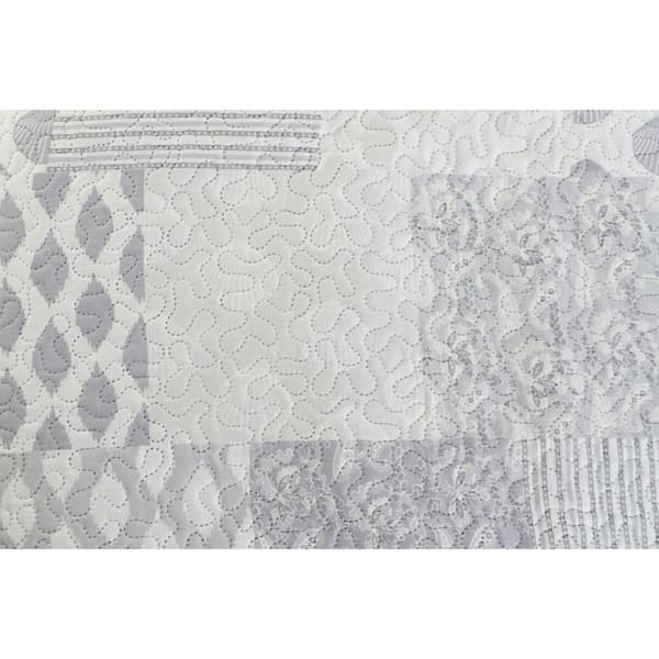 Sengetæppe (vattæppe) DKD Home Decor Beige Grå Seng 180 270 x 270 x 1 cm