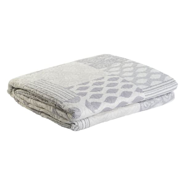 Sengetæppe (vattæppe) DKD Home Decor Beige Grå Seng 180 270 x 270 x 1 cm
