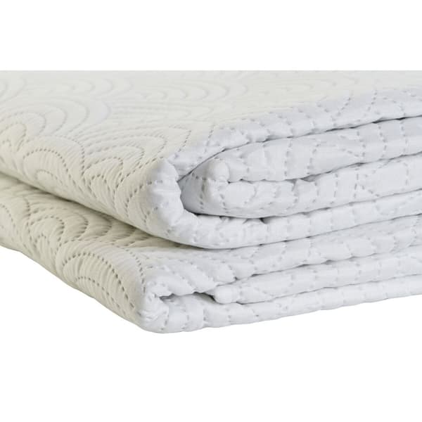 Sengetæppe (vattæppe) DKD Home Decor Hvid Seng 90 Seng 150 180 x 260 x 1 cm