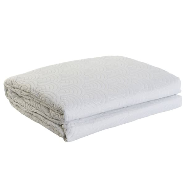 Sengeteppe (dyne) DKD Home Decor Hvit Seng 180 270 x 270 x 1 cm