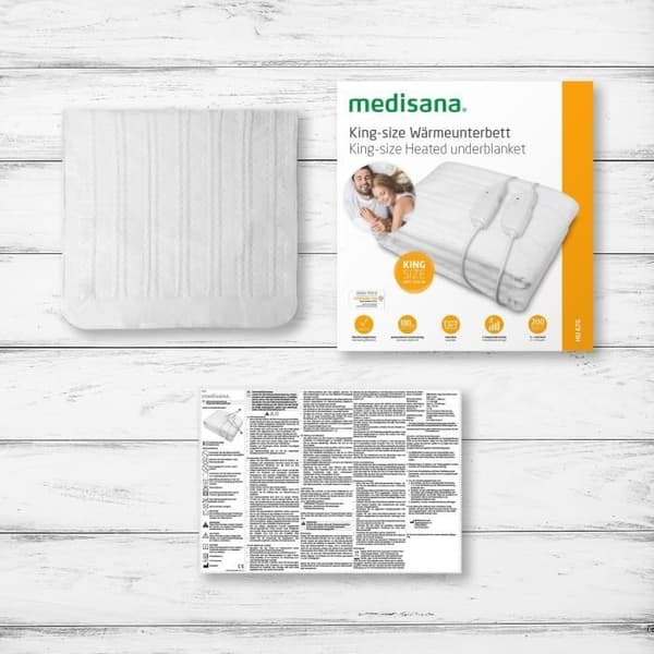 Uppvärmd bäddmadrass – 2-sits bäddvärmare – medisana HU 676 – tvättbar – 4 temperaturnivåer – automatisk avstängning – 150x160cm