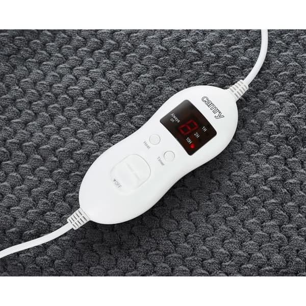 Elektrisk sängvärmare 150x160cm 8 timer temperatur Tvättbar 120W Camry CR7417 Grå