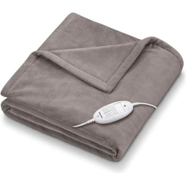 HD 75 - Taupe värmefilt - Ultramjuk, andningsbar och justerbar temperatur med automatisk avstängning - 180 x 130cm