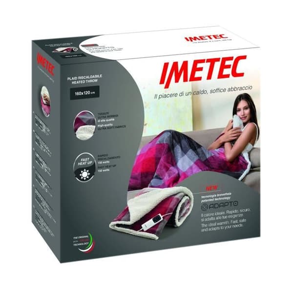 Värmefilt - IMETEC - 16715 - 150 W - Sammet - Flerfärgad