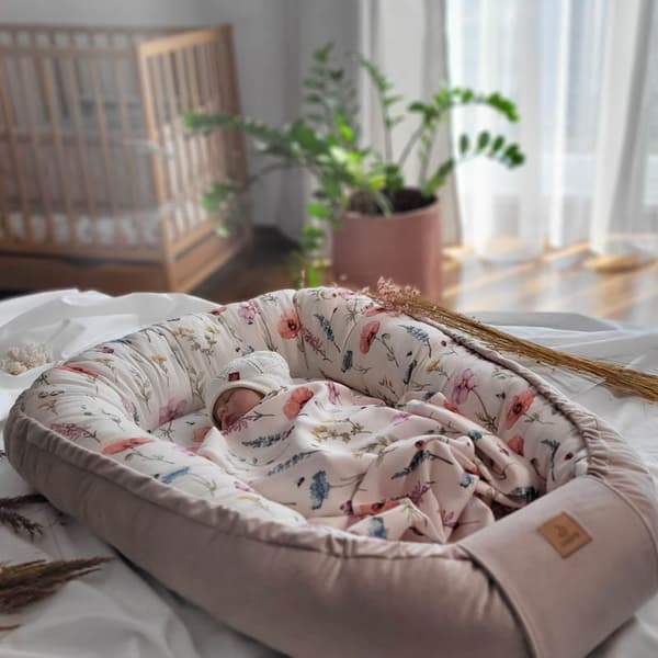 Bambuinen vauvakotelo - Niitty, beige