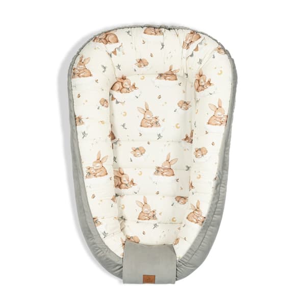 Cotton Baby Cocoon - Kaniner, grå