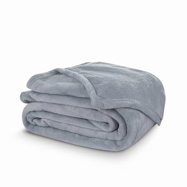 Filt grå 150x200 fluffig korall tyg mjuk och behaglig vid beröring