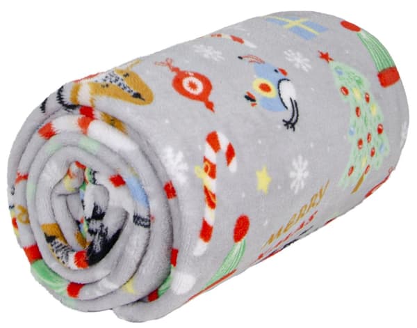 Festive Pets Juletæppe 130x170 Grå Rensdyr Blødt