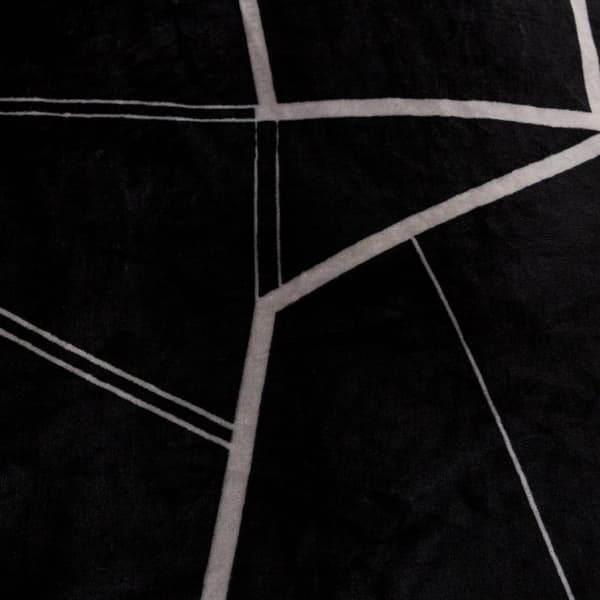 Filt 160x200 Dekorativ Geometrisk Grå på Svart