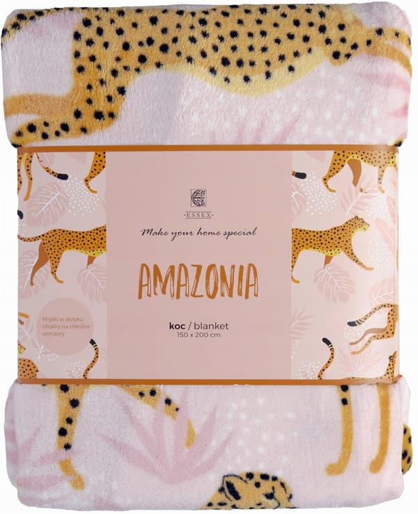 Filt 150x200 Amazonia Tropiskt Rosa Leopardmönster Home & You