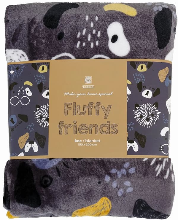 Grafit tæppe 150x200 Fluffy hunde