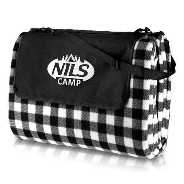 NILS CAMP picknickfilt NC2310 svart och vit 300 x 200 cm