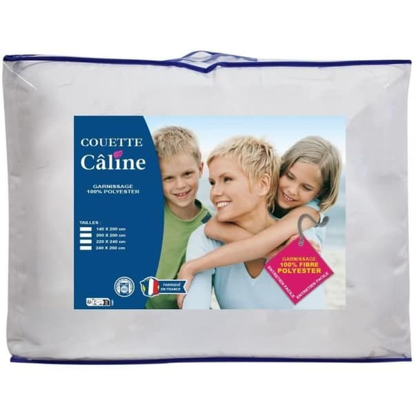 Speciel, hyggelig dyne - Tempereret - 240 x 220 cm - 250 g/m² - Hvid