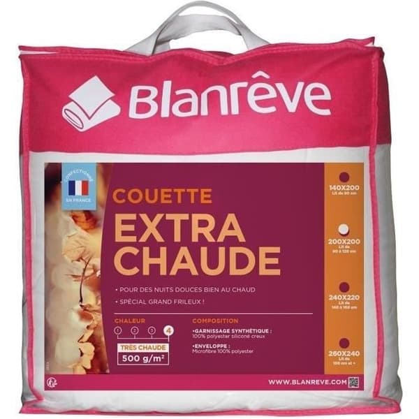 BLANREVE Ekstra Varm Mikrofiber Dynebetræk - 200 x 200 cm - Hvid