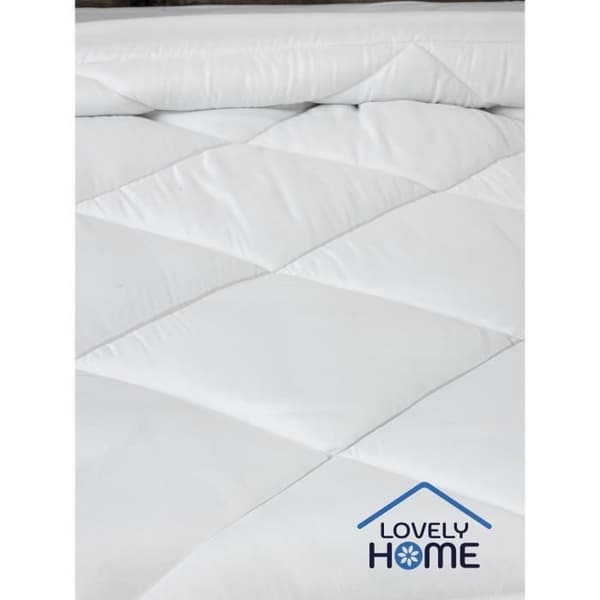 Påslakan 240 x 260 cm - LOVELY HOME - Varmt - 450 g/m² - Mot dammkvalster - 2 personer - Vitt