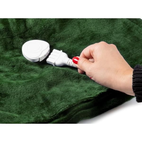 DOMO Värmefilt - 10 värmeinställningar - Lugnar och stimulerar - Flanellfleece - 180x160 cm - Grön
