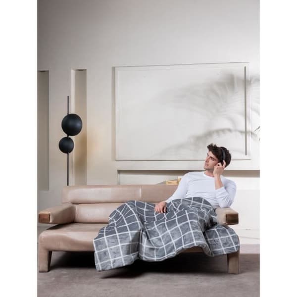 Varmetæppe - Imetec - Varmetæppe 150x110 cm - 6 temperaturer - Fløjl og sherpa-stof - Maskinvaskbar