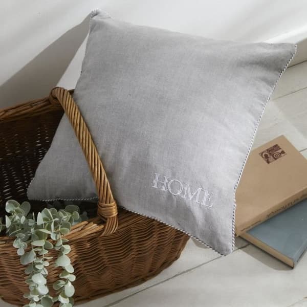 Pude - TODAY - CHARME - Chambray x Petite broderie Capucine - 40 x 40 cm