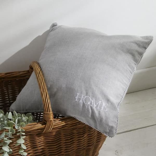 Pude - TODAY - CHARME - Chambray x Petite broderie Capucine - 40 x 40 cm