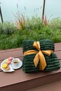 Miniatyrbild 5 av 5: FLEECE filt i fleece 220x240 flaskgrön