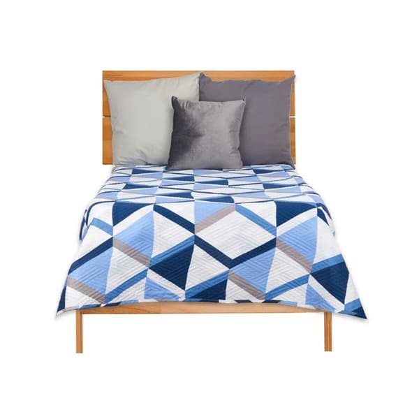 Sengetæppe med to sider 180 x 260 cm Blå Hvid (6 enheder)