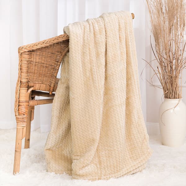LUGO Dekorativt tæppe - beige - 200x220 cm