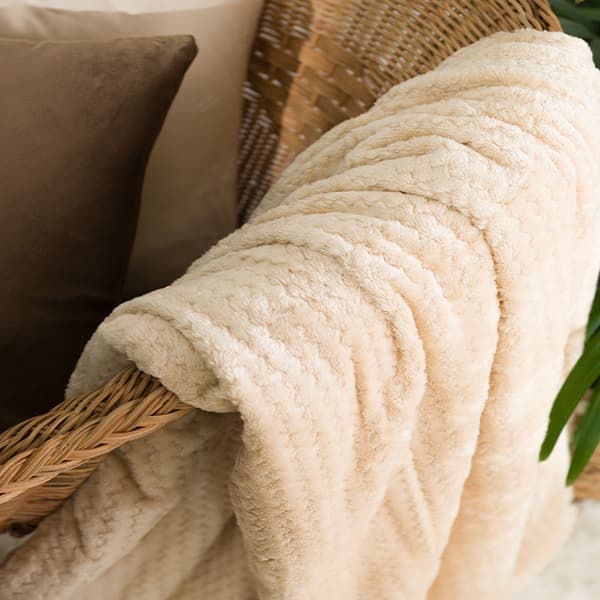 LUGO Dekorativt tæppe - beige - 200x220 cm