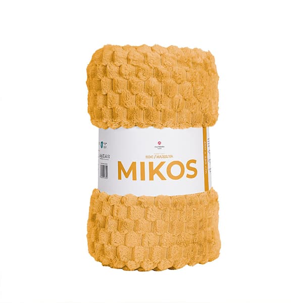 MIKOS Dekorativt tæppe - sennepsfarvet vævet - 160x200 cm