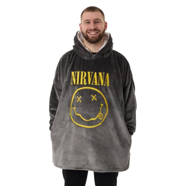 Nirvana Logo Mens Black Blanket Hoodie