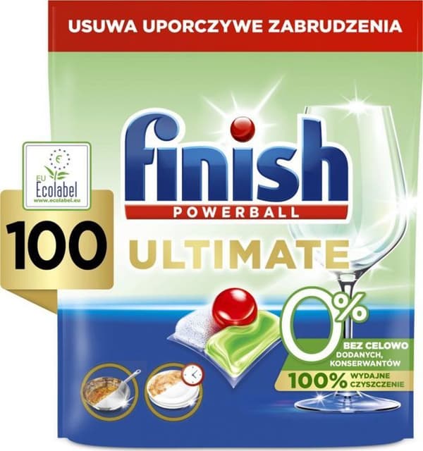 Bleach - Finish Ultimate blektablett 0% Kapslar för ekologisk diskmaskin ECO 100 stycken