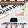 Miniatyrbild 6 av 8: Piano Keyboard, 88 tangenter Piano Keyboard med 1000 rytmer 1000 toner, 128x23x6 cm, Svart