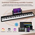 Miniatyrbillede 3 af 8: Klaver Keyboard, 88 Tangenter Klaver Keyboard med 1000 Rytmer 1000 Toner, 128x23x6 cm, Sort