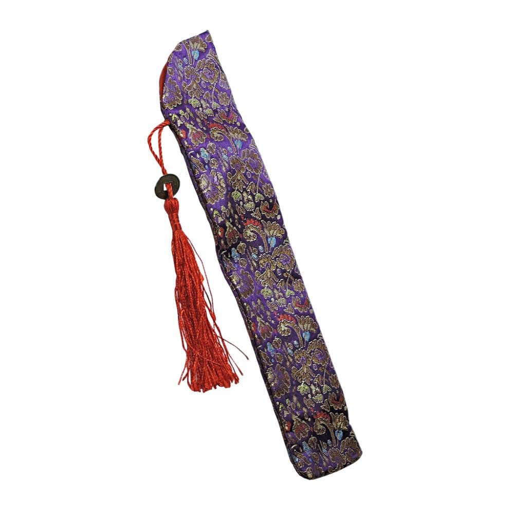 Hand fan cover with embroidered pattern